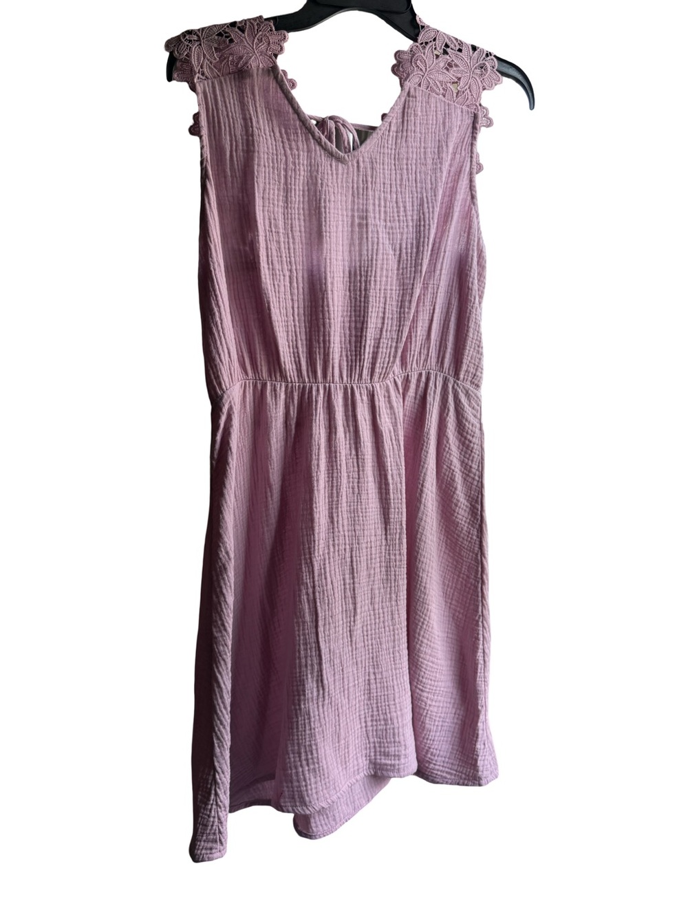 Maurices Pink Sleeveless Lace-Trim A-Line Dress